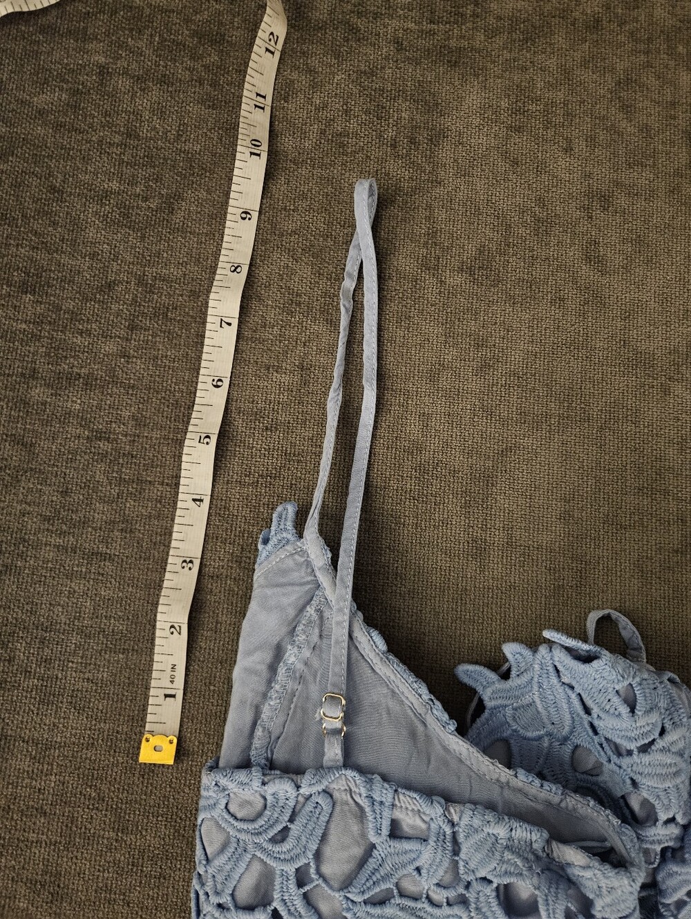 Light Blue Lace Spaghetti-Strap Midi Dress - Picture 6 of 9